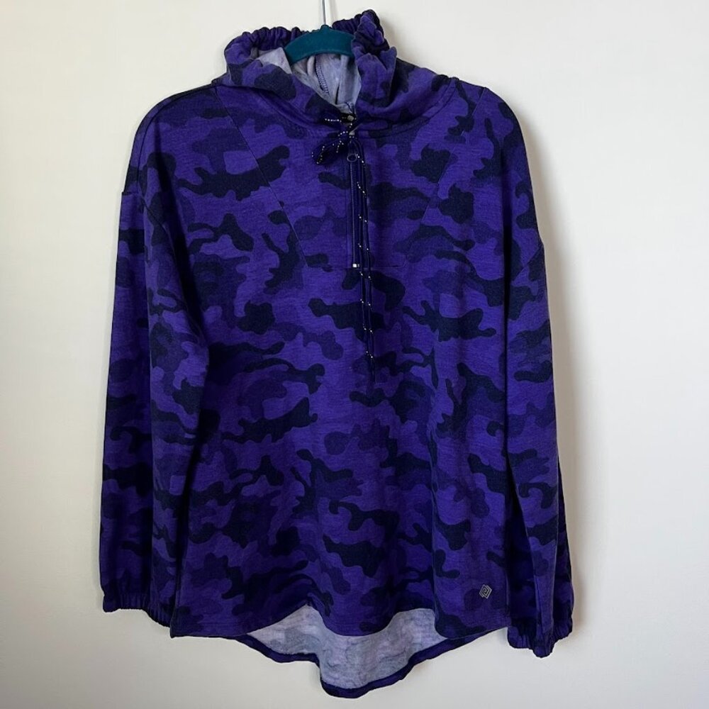 Zelos Activewear Jacket Womens New 54.50$ SzM Purple Black Pullover 1/4 Zip